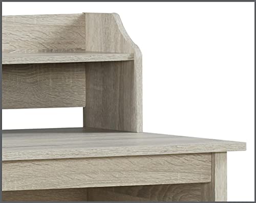 Saint Birch Carell Furniture Modern Wood Writing Desk With Hutch In Gray Oak #TOP3