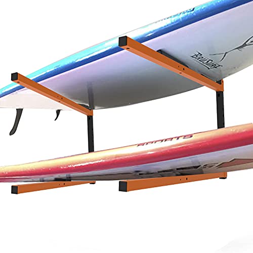 Foozet Wall Mount Paddle Board Racks, Surfboard Hanger Duty Steel, Adjustable Metal Paddleboard Home, Garage Organizer, Store & Display Up To 2 Surfboards, Snowboards, Longboards #TOP1