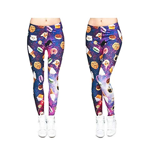 Preisvergleich Produktbild Targogo Leggings Frauen Galaxy Space Graphic Stretch Enganliegende Mädchen Yogahose Elastische Taille Slim Fit Jogginghose Trousers (Color : Space Moon, Size : One Size)