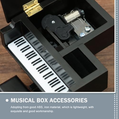 CONGARTENO シルバー色の交換用オルゴールムーブメント ABS鉄素材製クリアな音質実現し 箱や平面に置けるコンパクトな動きの時計仕掛けの音楽運動パーツ 1Set [4]