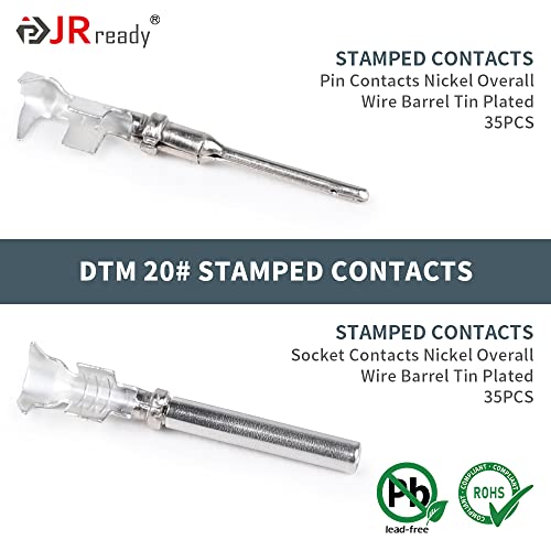 JRready ST6329-8 Deutsch DTM Gray 8 Pin Connector(4 Set), Waterproof Electrical Wire Connectors with Size 20 Stamped Contacts and Seal Plugs for Truck, Motorcycle, Off-Road Vehicles, Marine - Thumbnail 4