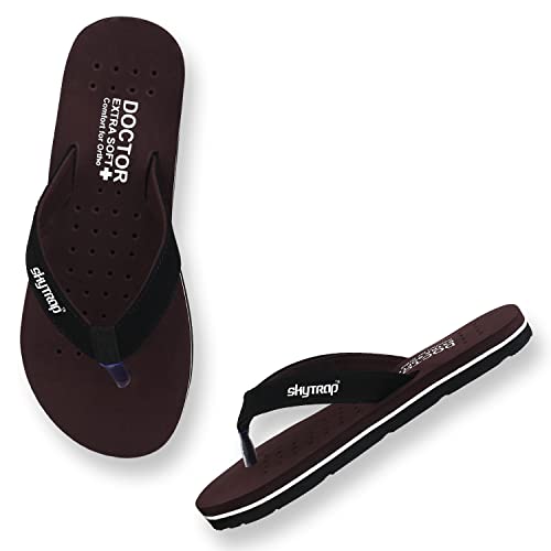 Image of Skytrap Women Maroon, Black Nubuck Slippers Flipflop Combo of 2