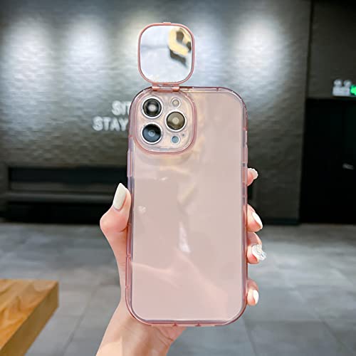 Miroir pour appareil photo iPhone XS XR 7 coque rose silicone