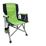 XJKH Silla de camping ligera con portavasos y bolsillos laterales, sillón con marco de acero resistente, silla portátil y duradera para exteriores en poliéster 600D negro/gris y tela antidesgarros