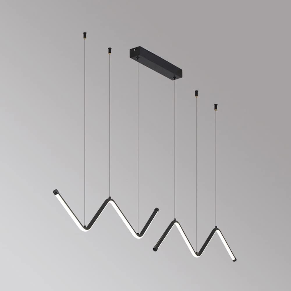 European Aluminum Led Pendant Lighting for Kitchen Island Silica Gel Linear Chandelier 32W40W Length Adjustable Hanging Ceiling Light for Dinning Room Restaurant (Color : A Neutral Light, Size : 122