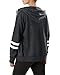 GIVON Womens Comfortable Long Sleeve Striped Zip Up Hoodie Jacket Lightweight Full Zip Hooded Sweatshirt with Kanga Pocket / DCF260-CHARCOAL-L