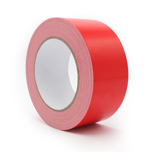 Image of Multi Purpose Red Duct Tape 2 Inch X 33 Yards, Heavy Duty Strong Adhesive Tape, No Residue, Waterproof All Weather, Tear by Hand, Industrial Repairs