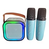 Caixa de som bluetooth com karaokê – acompanha 2 microfones – som pote