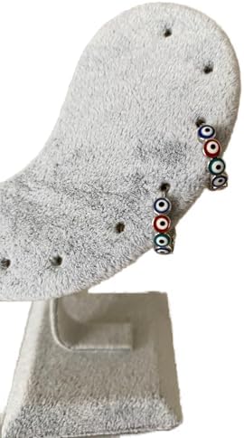 pisay takı & aksesuar Çelik Renkli Nazar Boncuklu Küpe - Görsel 1