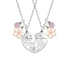 lauhonmin 2Pcs Mother Daughter Heart Matching Pendant Necklace Set Gifts For Mom Mothers Day Birthday Christmas Presents From Daughter Mothers Day Gifts for Mom