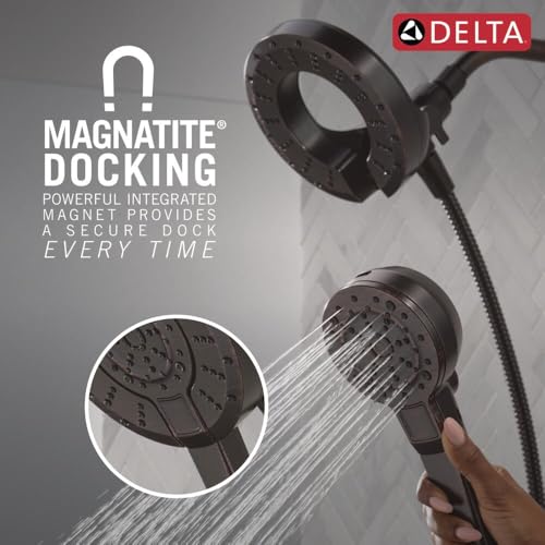 Image of Delta 5-Setting In2ition 2-in-1 Dual Shower Head with Handheld High Pressure ProClean Spray, Oil Rubbed Bronze Detachable Shower Head with Hose, 1.75 GPM Flow Rate, Venetian Bronze 75548RB