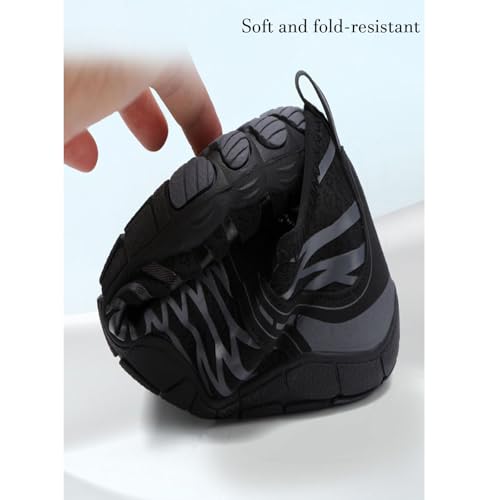 Hiking shoes barefoot men and women, barefoot wide toe shoes, breathable, lightweight, non-slip grounding all-round barefoot shoes,46,Black4