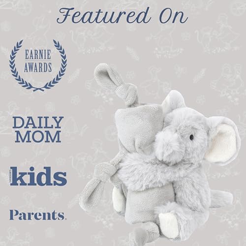 Image of MON AMI Ozzy The Elephant Plush Lovey for Babies | 13.5 inch Knotted Security Blanket | Soft Baby Comforter Toy | Perfect Newborn Essential for Birthdays & Baby Showers
