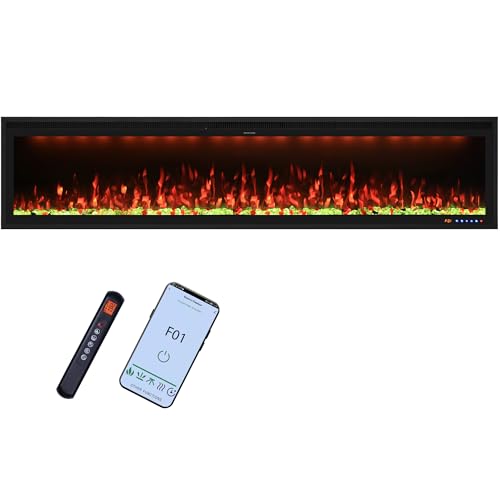 Valuxhome 88 Wall-Mounted Electric Fireplace with Heater