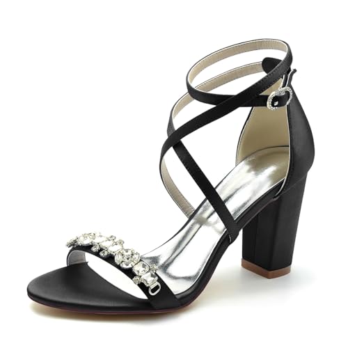 Sandales en satin de mariage chic et sexy à talon haut chic pour femme