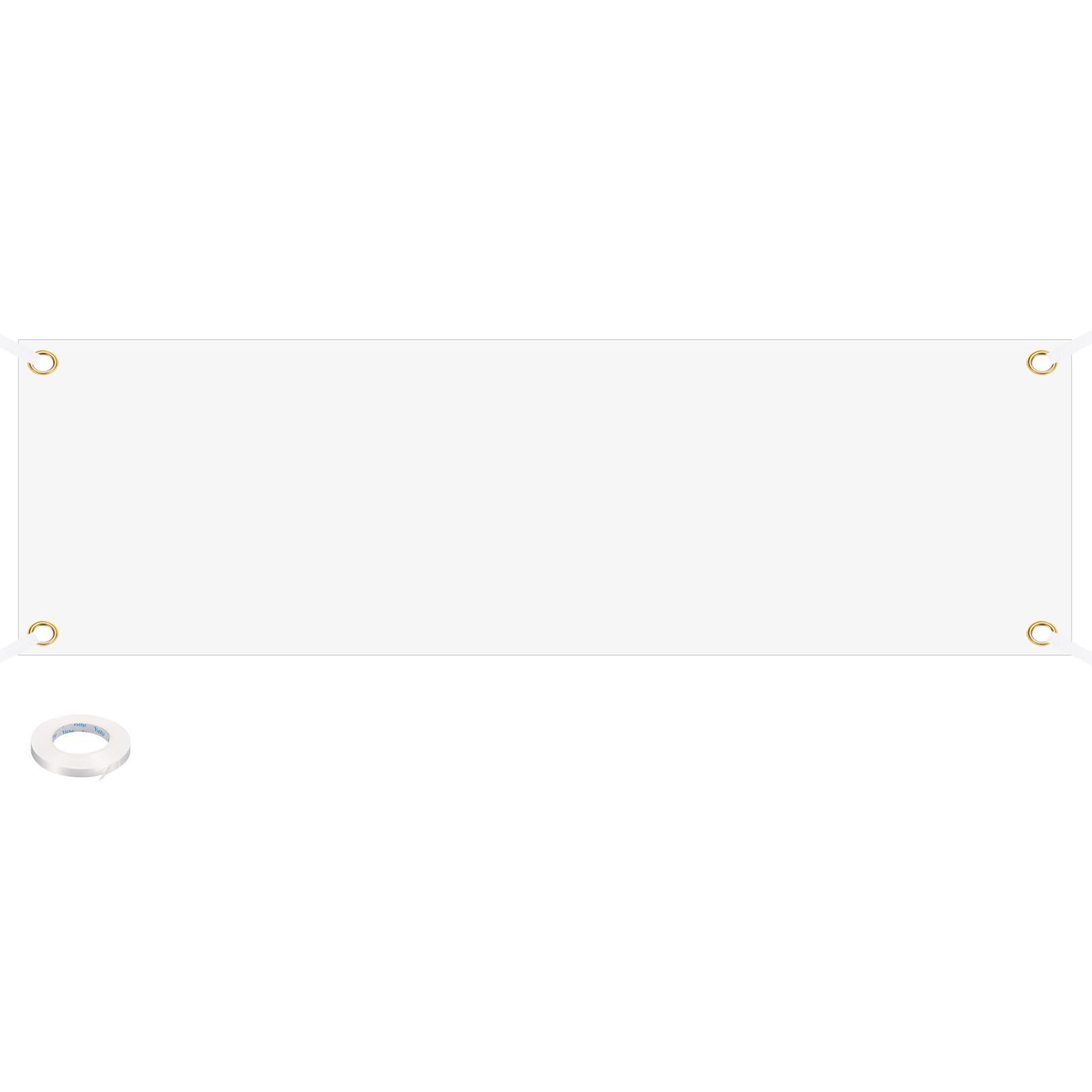 PATIKIL Blank Banners Signs to Decorate 3'x10' Sublimation White Banner with Hanging Rope for Business Outside Outdoor Wall