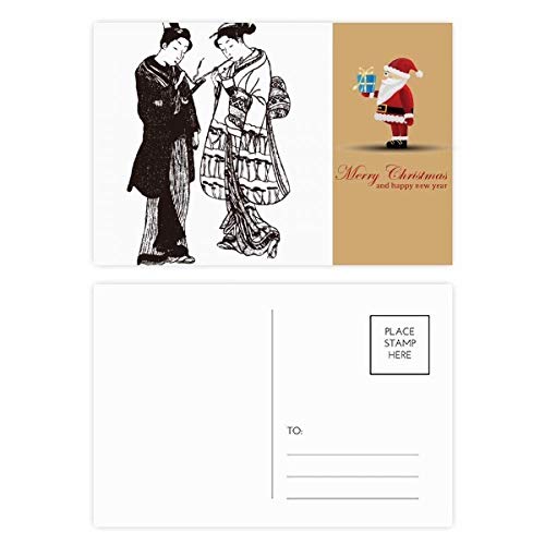 Cartes postales Japan Sketch et Art Père Noël pour correspondance créative - Lot de 20