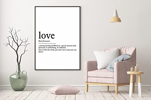 Love Poster Canvas Wall Art Black And White Minimalism Home Wall Decor Living Room Bedroom Corridor Decor Intimacy Relationship Family Lover Friend Gift Festival Gift 16X24 Inches No Frame #TOP3