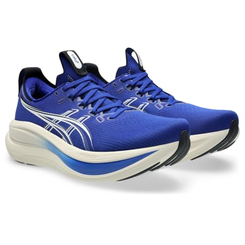 Image of ASICS Men's Gel-Nimbus 28 Running Shoes, Prussian Blue /Cream, 7