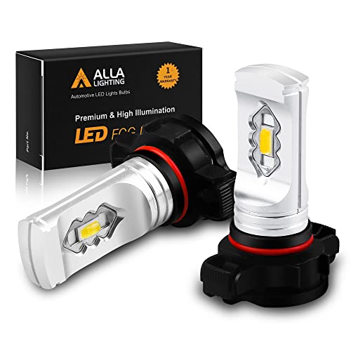 Alla Lighting 3800lm 2504 PSX24W LED Fog Lights Bulbs 12276, 3000K Amber Yellow Xtreme Super Bright ETI 56-SMD Replacement