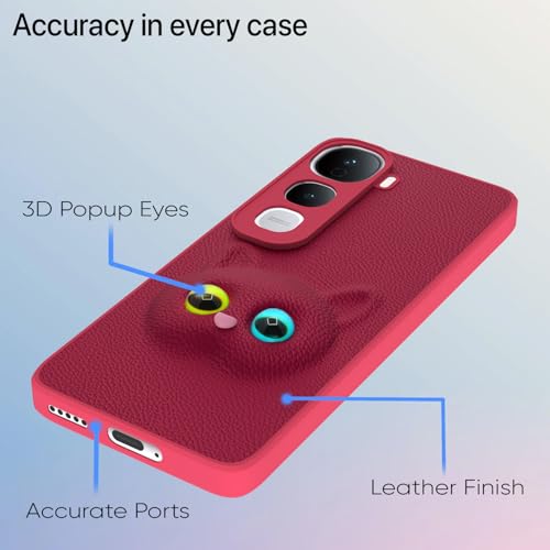 Image of Amazon Basics Back Cover for Vivo Y400 5G | Premium Look | Cute Soft Leather TPU Bumper Case for Girls (Pink)
