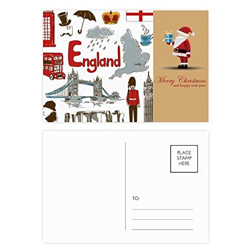Cartes postales Père Noël drapeau national : partagez l'esprit de Noël universel