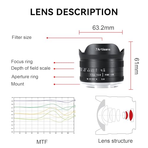 7artisans 7.5mm f2.8 Mark II APS-C Fisheye Wide Angle Manual Fixed Lens for Canon R Mount Mirrorless Cameras R RP R5 R6 - Image 5