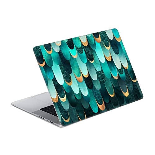 Peau vinyle MacBook Pro 14 A2442 motif paillettes turquoise Elisabeth Fredriksson