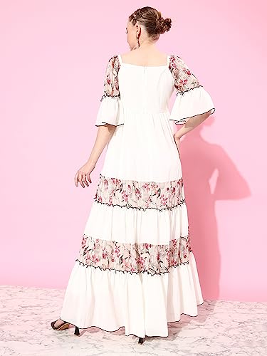 Image of Miss Chase Women's Round Neck Cap Sleeves Lace Knee -Long Skater Dress