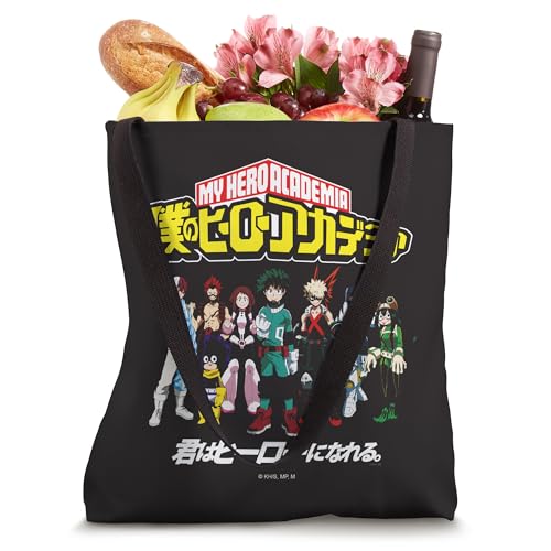 Bolso tipo tote de My Hero Academia con imagen grupal de héroes y logo de anime miniatura 4