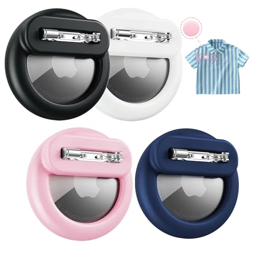 Festov [4 �p�b�N] Festov Apple AirTag�p�Z�b�g�ی�P�[�X�ϏՌ��� �V���R���f�ޕی�P�[�X �q��/�����/�y�b�g�̕����h�~���S�s���� �B���X�^���h�u���b�N �z���C�g �s���N �l�C�r�[���[ �g���b�J�[��p�y�� �R���p�N�g �_��t��