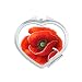 Red Flower Painting Big Corn Mirror Travel Magnification Portable Handheld Pocket Makeup