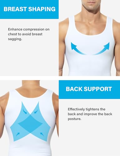 Arjen Kroos Compression Shirts for Men Body Shaper Slimming Tank Top Undershirts Gym Gear Shapewear 4 Pack2