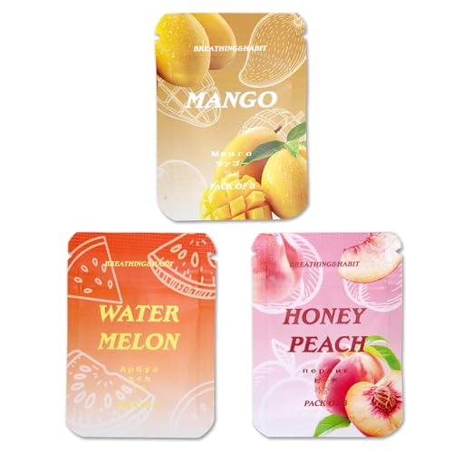 3PCS Flavoured Filters for Breathing Necklace, Stress & Anxiety Relief with Fruit Scents, Flavoured Filter Tips for Aromatherapy Necklaces, Cotton Refills Relaxation