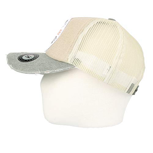 Withmoons Baseball Cap Distressed Meshed Hat Vintage Patched Ncm1062 (Beige) #TOP2