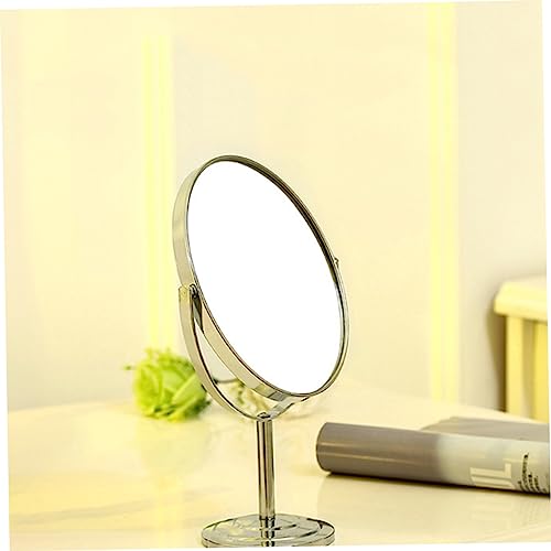 Espejo de maquillaje doble vista de mesa 10x aumento plateado miniatura 6