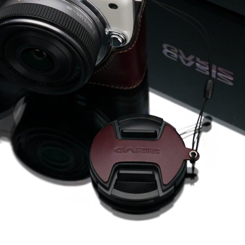 Gariz Genuine Leather XA-CFP1442BR Camera Capfix Cap Fixs for Panasonic GF6 Lumix G 14-42mm, Brown