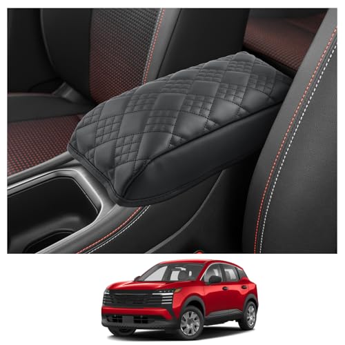 Image of CDEFG for 2025 2026 Nissan Kicks Center Console Cover, for 2025 2026 Nissan Kicks Accessories Armrest Cover Middle Console Pad Arm Rest Cushion Leather Cover
