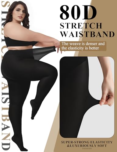 Buauty Plus Size 80D Black Tights For Women thumb #3