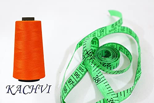 Image of Ace International Exports 3000M Overlock Polyester Sewing Thread Set Box Yarn Spools Cone Orange (Pack of 10 )