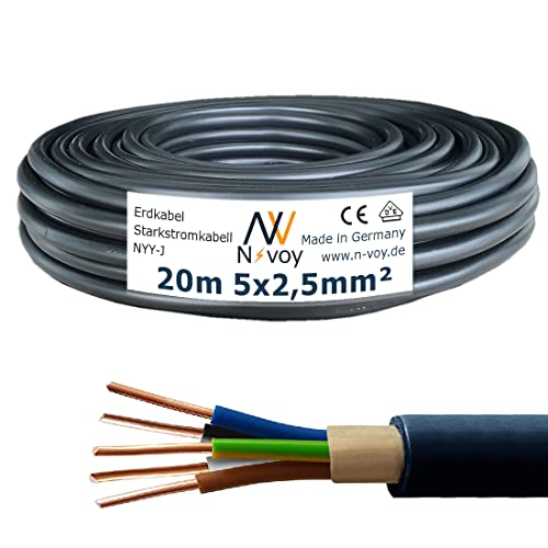 NYY-J 5x2,5 mm² 20m Erdkabel Starkstromkabel in Beton Erdreich DIN VDE 0276 M44