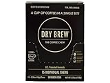 Dry Brew Coffee Chew Energy Supplement, 65mg Caffeine Per Chew, Single Shot, Non-Dairy, Sugar-Free, 15 Individual Chews, 5.25oz Box