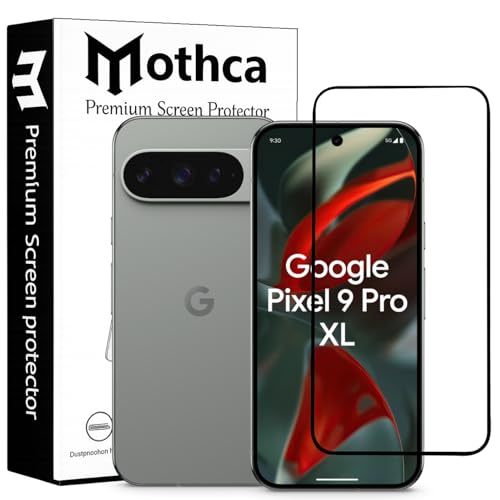 Image of Mothca Military-Grade Gorilla Tempered Glass Compatible with Google Pixel 9 /9 Pro | Black | Full Screen Protection | Scratch Resistant | Easy Installation Kit (Pack of 1)