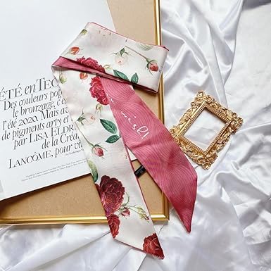 Rose Fashion Bag Handbag Handle Ribbon Scarf Polka Dot Printing Neckerchief Scarf Easy to Wear,Fashion Scarves,Scarves and Wraps Fashion3