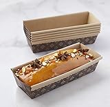 Pastry Chef's Boutique Rectangular Paper Loaf Pan Molds Medium Size - 7.75''x2.5''x2 - 25pcs