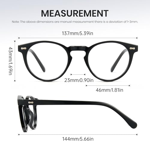 Image of Cyxus Blue Light Blocking Glasses Women Men Circle Round Chunky Retro Frame Eyeglasses for Computer Gaming 8238