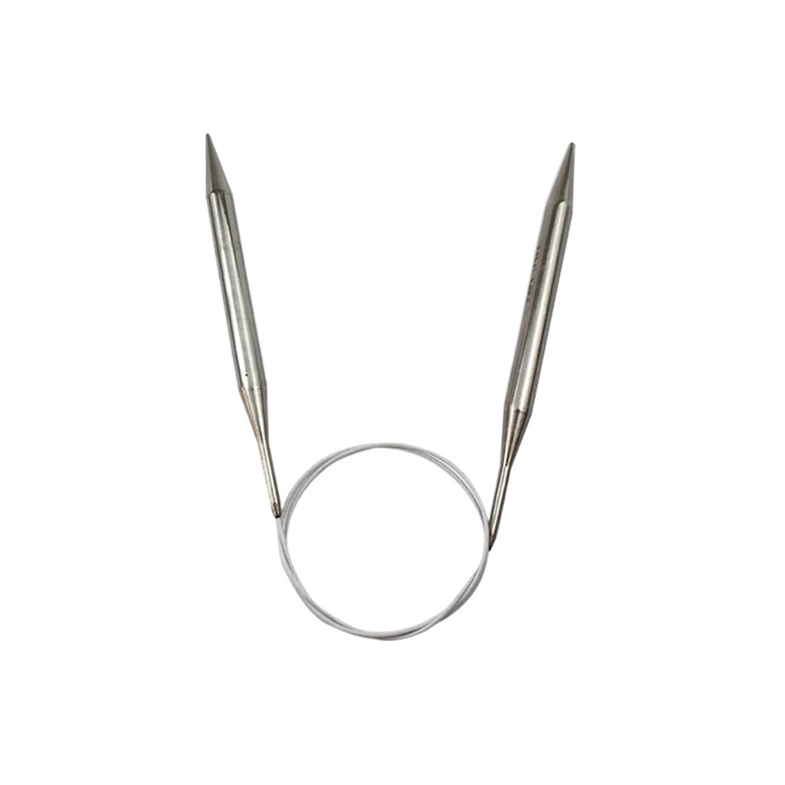 Knitting Needles 2pcs 100cm Stainless Steel Circular Needles Metal Circle Round Knitting Needle DIY Weaving Craft Crochet Hooks Set 2.25-10mm(10.0mm)