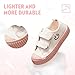 HAPPY NOCNOC Toddler Shoes for Boys & Girls, Canvas Dual Hook and Loops Sneakers with Candy-Colored Sole Pink