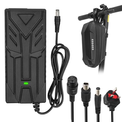 HPGAAVD 42V 2A Electric Scooter Charger，Hoverboard Charger，36V Universal Electric Scooter Lithium Battery Charrger with 3 connections，36V E-bike/Scooter quick charger+2L storage bag