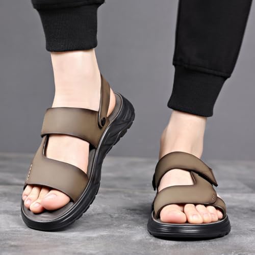 Rojeam Mens Casual Leather Sandals Outdoor Fisherman Sandals Closed Toe Summer Shoes2